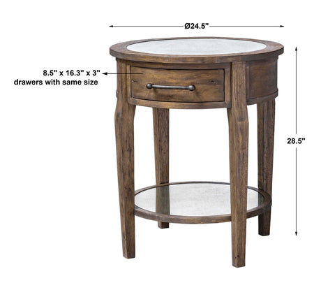 Raelynn Wood Lamp Table - Light Brown by Uttermost - View 6
