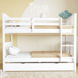 Full over Full Bunk Bed with Twin Size Trundle and Ladder-White(Old SKU: LT000204AAK)