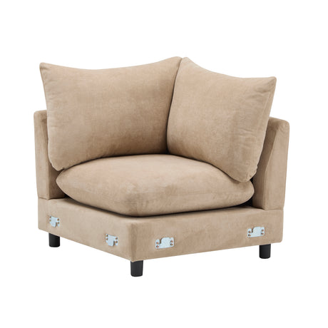 99 in. oversize 5-Piece L Shaped Modular Free Combination Sectional Velvet Sofa Couch for Living Room and Spacious Space, Nomad - sold by Home Elegance USA