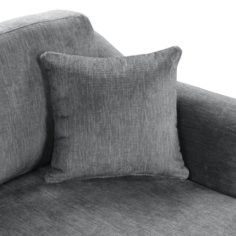 U-shaped Sectional Sofa Chenille Upholstered with Movable Storage Ottoman, Dark Gray, 111.8' - sold by Home Elegance USA