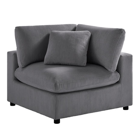 Chelsea Modular 6-Piece Sectional in Charcoal with Plush Polyester Upholstery - sold by Home Elegance USA