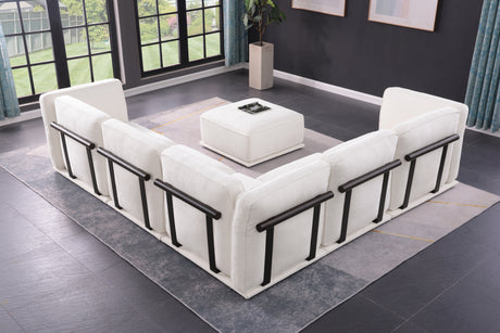 120' length , Fashionable modular sofa with iron and wood frame chenille sofa White ,uitable for living room - sold by Home Elegance USA