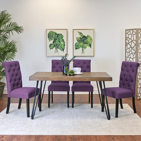 Ashford 5-Piece Dining Set, Hairpin Dining Table with 4 Chairs, 4 Color Options - sold by Home Elegance USA