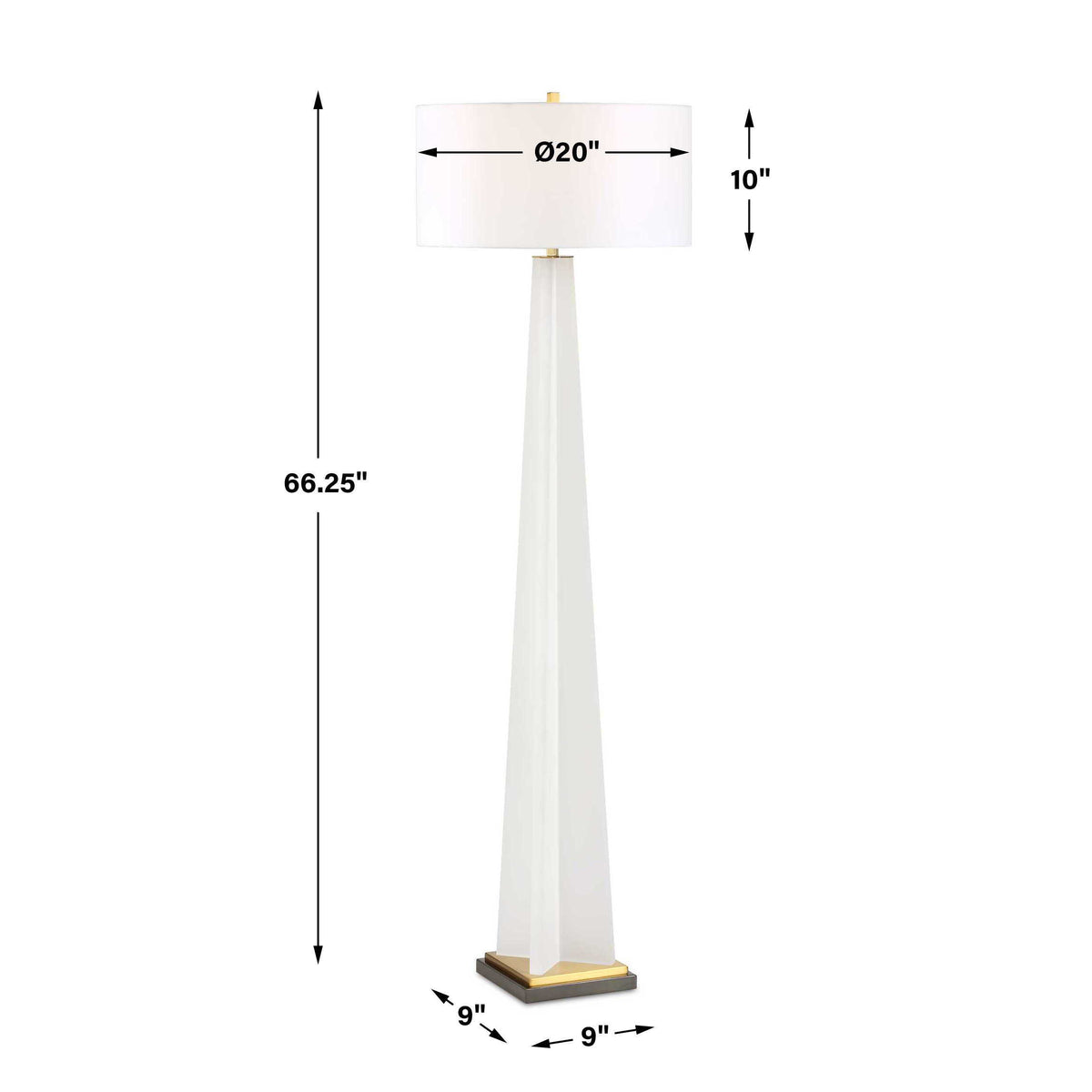 Rosin Floor Lamp - White by Uttermost - View 11