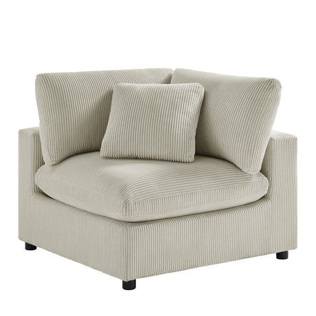 Chelsea Modular 6-Piece Sectional in Beige with Plush Polyester Upholstery - sold by Home Elegance USA