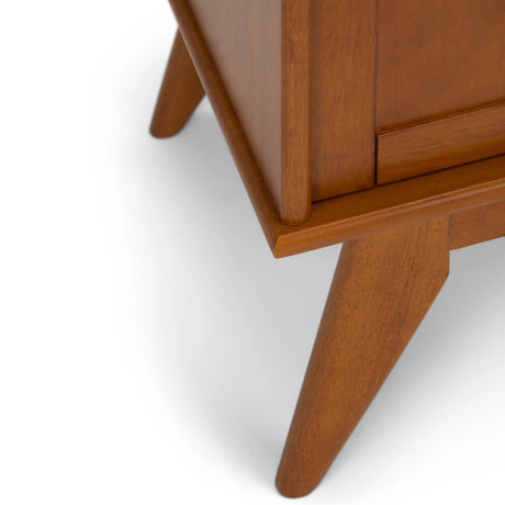 Draper 60 inch Wide Solid Wood Mid Century Medium TV Stand in Teak Brown For TVs up to 65 inches - sold by Home Elegance USA