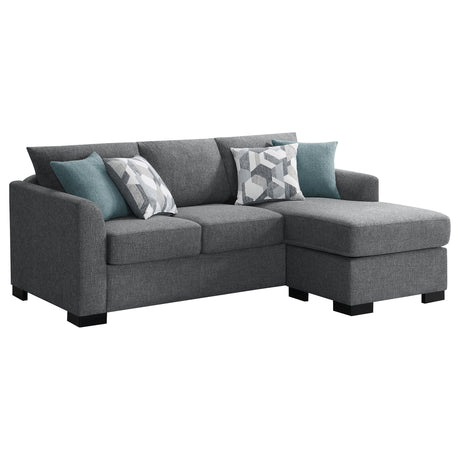 Pacheco Grey Upholstered Sleeper Sectional Chaise Sofa - sold by Home Elegance USA