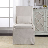 Coley Linen Armless Chair White - Beige by Uttermost - View 2