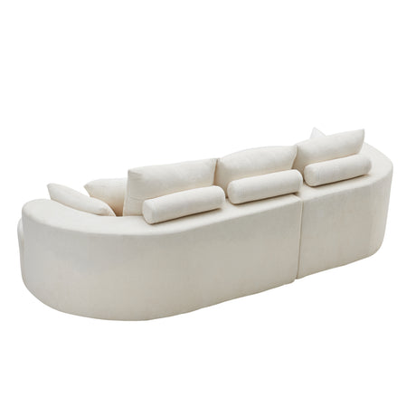 Cloud Curved Sectional Sofa with Chaise - Snow White, High-Elastic Foam, 106 in. - sold by Home Elegance USA
