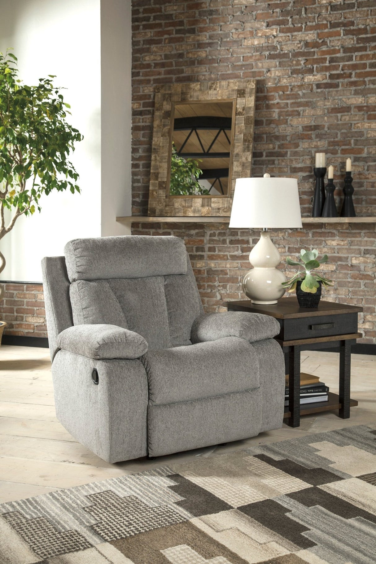 Ashley Fog Mitchiner Rocker Recliner - Microfiber | Home Elegance USA