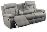 Fog Mitchiner REC Sofa w/Drop Down Table Microfiber | Ashley - Home Elegance USA