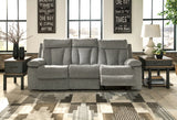 Fog Mitchiner REC Sofa w/Drop Down Table Microfiber | Ashley - Home Elegance USA