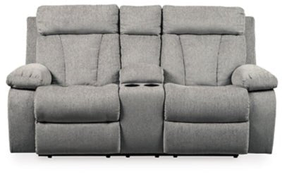 Ashley Fog Mitchiner DBL Rec Loveseat w/Console - Microfiber - 7620494 - Home Elegance USA - 1