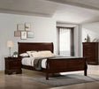 Full Size Bed Cherry Louis Phillipe Solidwood 1pc Bed Bedroom Sleigh Bed Bedroom Furniture Transitional Style