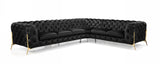 Divani Casa Sheila Modern Black Velvet Sectional Sofa | VIG | Home Elegance USA