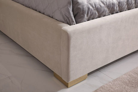 Corrico Modern Off-White Velvet & Champagne Gold Bedroom Set – VIG Furniture - sold by Home Elegance USA