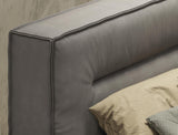 California King Hollywood - Italian Contemporary Grey Leather Bed