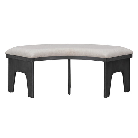 TREXM 5-piece Rustic Charm Round Dining Set with 3 Upholstered Chairs and Curved Bench for Dining Room, Kitchen and Living Room (Gray) - sold by Home Elegance USA