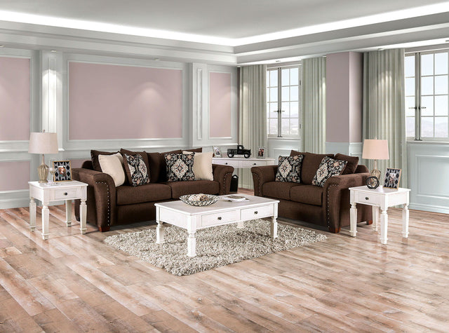 Belsize - Sofa & Loveseat - Chocolate / Tan | Home Elegance USA