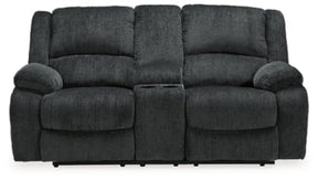 Ashley Slate Draycoll DBL REC PWR Loveseat w/Console - Chenille | Home Elegance USA