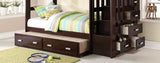 Allentown Espresso Finish Twin/Twin Bunk Bed W/Trundle & Storage - sold by Home Elegance USA