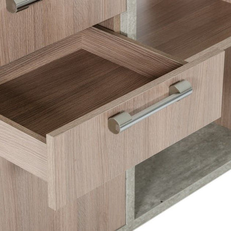 Nova Domus Boston Modern Glass & Faux Concrete Desk