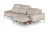 Villeneuve - Italian Modern Light Grey Leather Right Facing Sectional Sofa - View Image 1