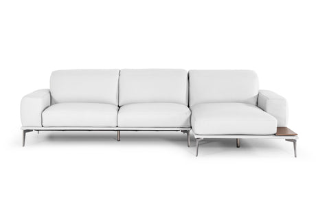 Lamod Italia Villeneuve - Modern White Italian Leather Sectional Sofa - Home Elegance USA