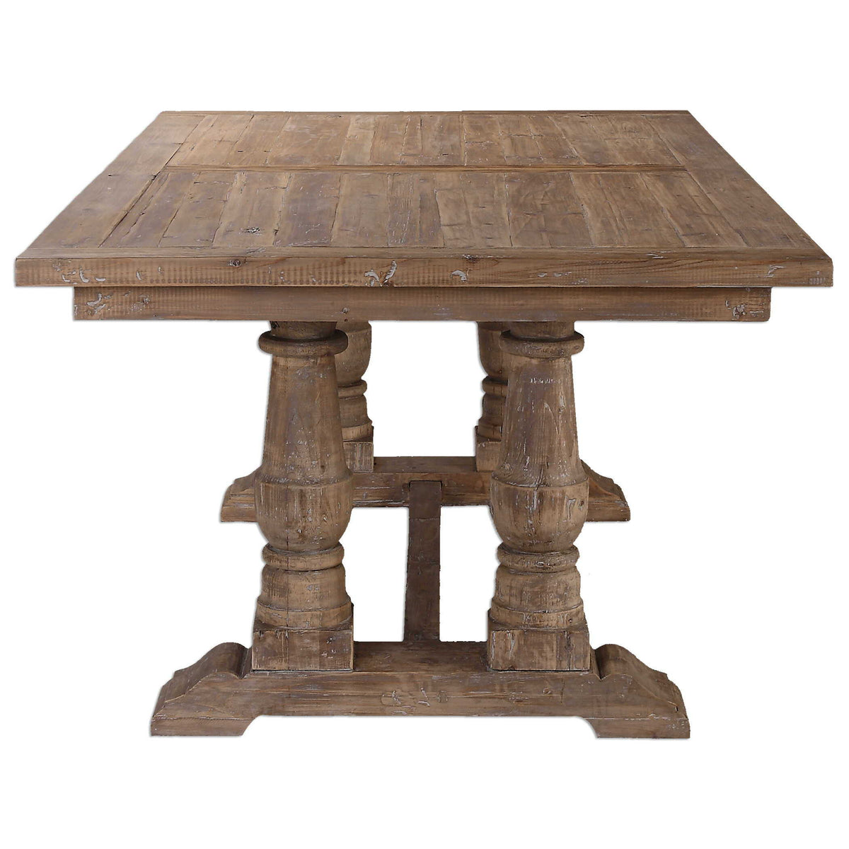 Stratford Salvaged Wood Dining Table - Light Brown by Uttermost - View 4