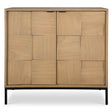 Lorenzo Geometric 2 Door Cabinet - Light Brown by Uttermost - View 1