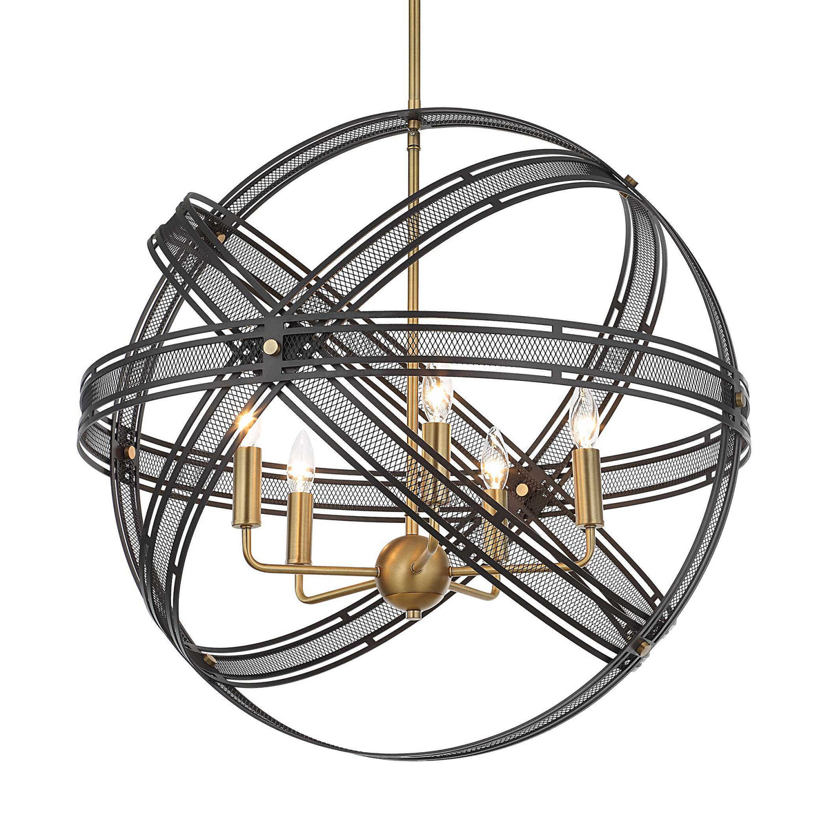 Spherical 5 Light Pendant - Bronze / Black by Uttermost - View 7