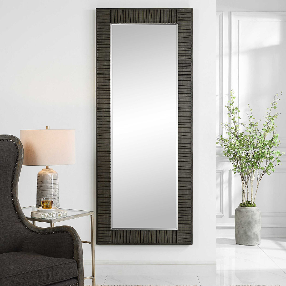 Figaro Oversized Mirror - Dark Gray by Uttermost - View 5