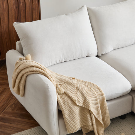 99 in. 4-Piece L Shaped Modular Free Combination Sectional Sofa Couch with Ottoman - sold by Home Elegance USA