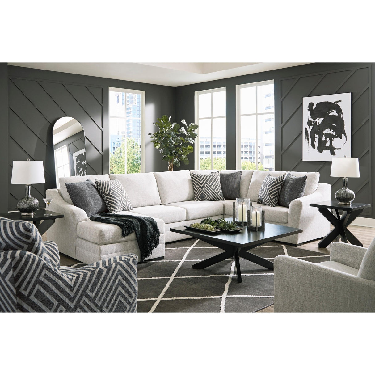 Benchcraft Koralynn Fabric 3 Pc Sectional 5410216/5410234/5410249 | Ashley - Koralynn 54102S1 3 pc Sectional with Chaise - Home Elegance USA - 6