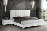Nova Domus Angela Italian Modern White Eco Leather Bed WNightstands Vgacangela-Set-Nowings