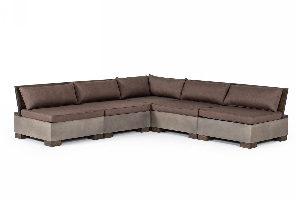 Modrest Delaware Modern Concrete Large Sectional Set -Square Vglb-Rivi-Sqr-Set