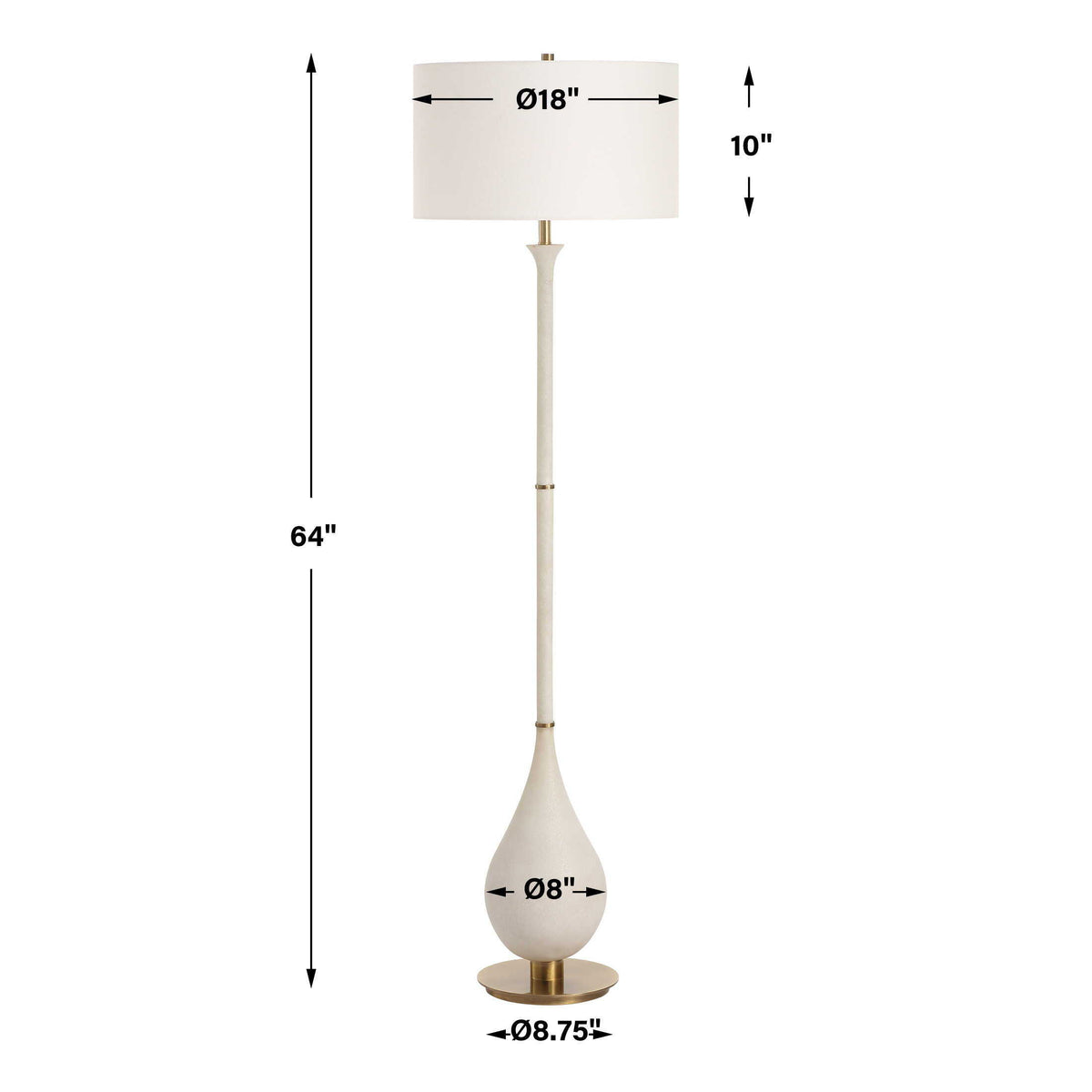 Dewdrop Floor Lamp Ivory - Beige by Uttermost - View 7