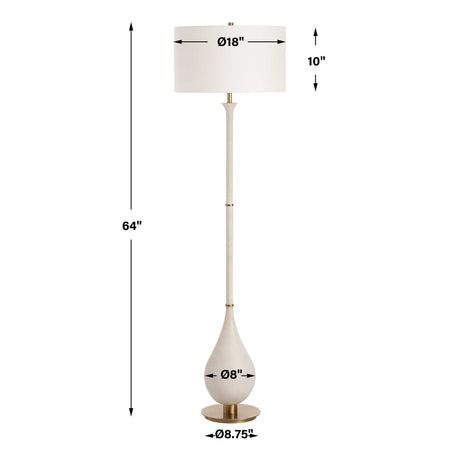 Dewdrop Floor Lamp Ivory - Beige by Uttermost - View 7