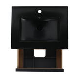 24" Bathroom Vanity, With Black Ceramic Sink And 2 Soft Close Drawers(BVA02524PLO - G - BL9060BK)W1286S00035 - W999S00079 - image - 15