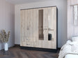 Armoire Ron, Bedroom, Black / Light Gray - sold by Home Elegance USA