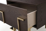 Modrest Moontide Modern Smoked Ash & Gold Nightstand