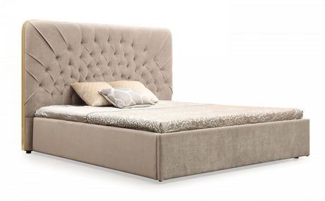 Moontide Glam Beige Velvet & Brushed Brass Bedroom Set – VIG Furniture - sold by Home Elegance USA