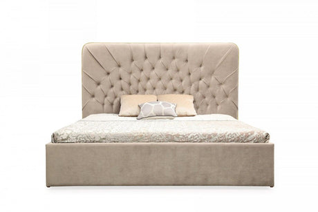Moontide Glam Beige Velvet Bedroom Set with Brushed Brass – VIG Furniture - sold by Home Elegance USA