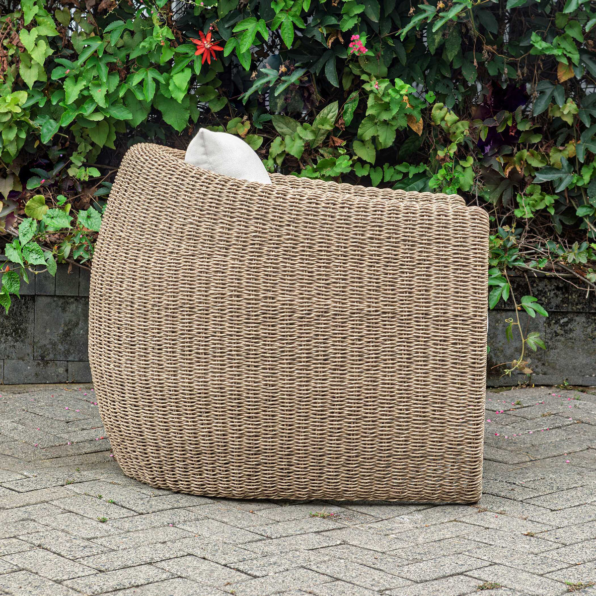 Tropic Golden Flax Outdoor Lounge Chair - Light Brown / White by Uttermost - View 4