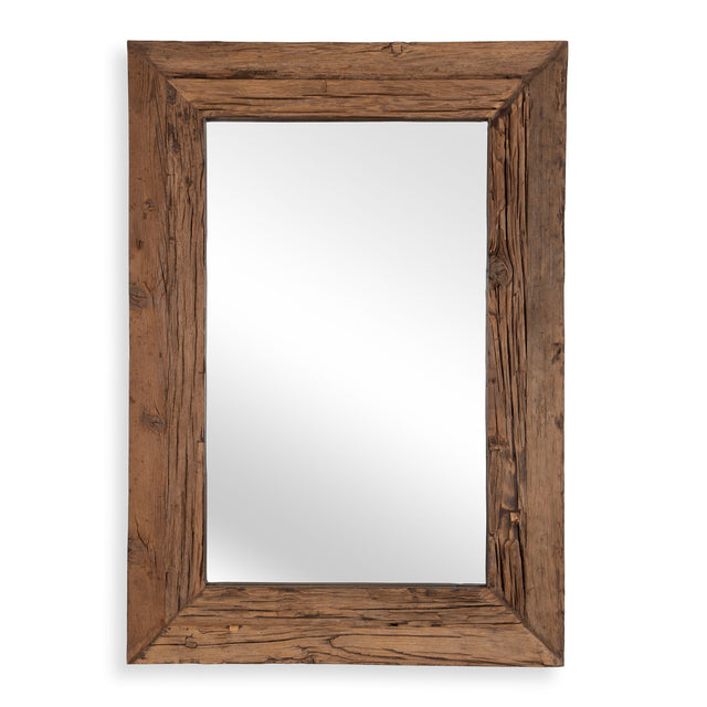 Rennick Large Reclaimed Pine Mirror - Dark Brown by Uttermost - View 1