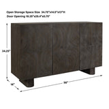 Phineas 3 Door Modern Cabinet Woodtone - Dark Brown by Uttermost - View 10
