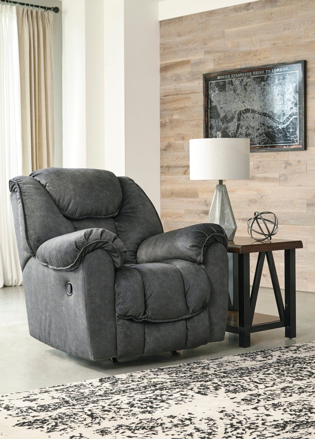 Ashley Granite Capehorn Rocker Recliner - Microfiber | Home Elegance USA