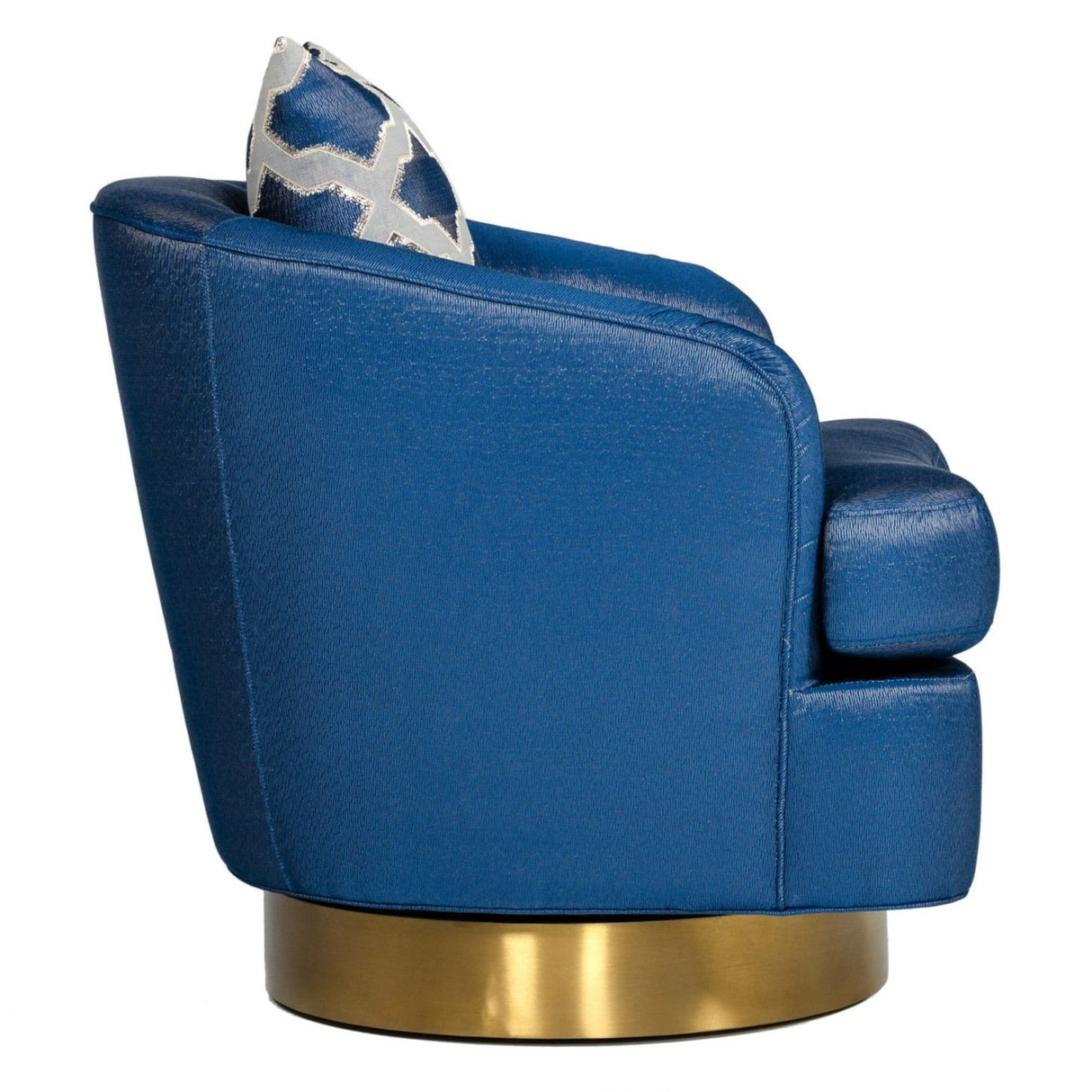Modrest Niagra - Glam Blue and Gold Fabric Accent Chair