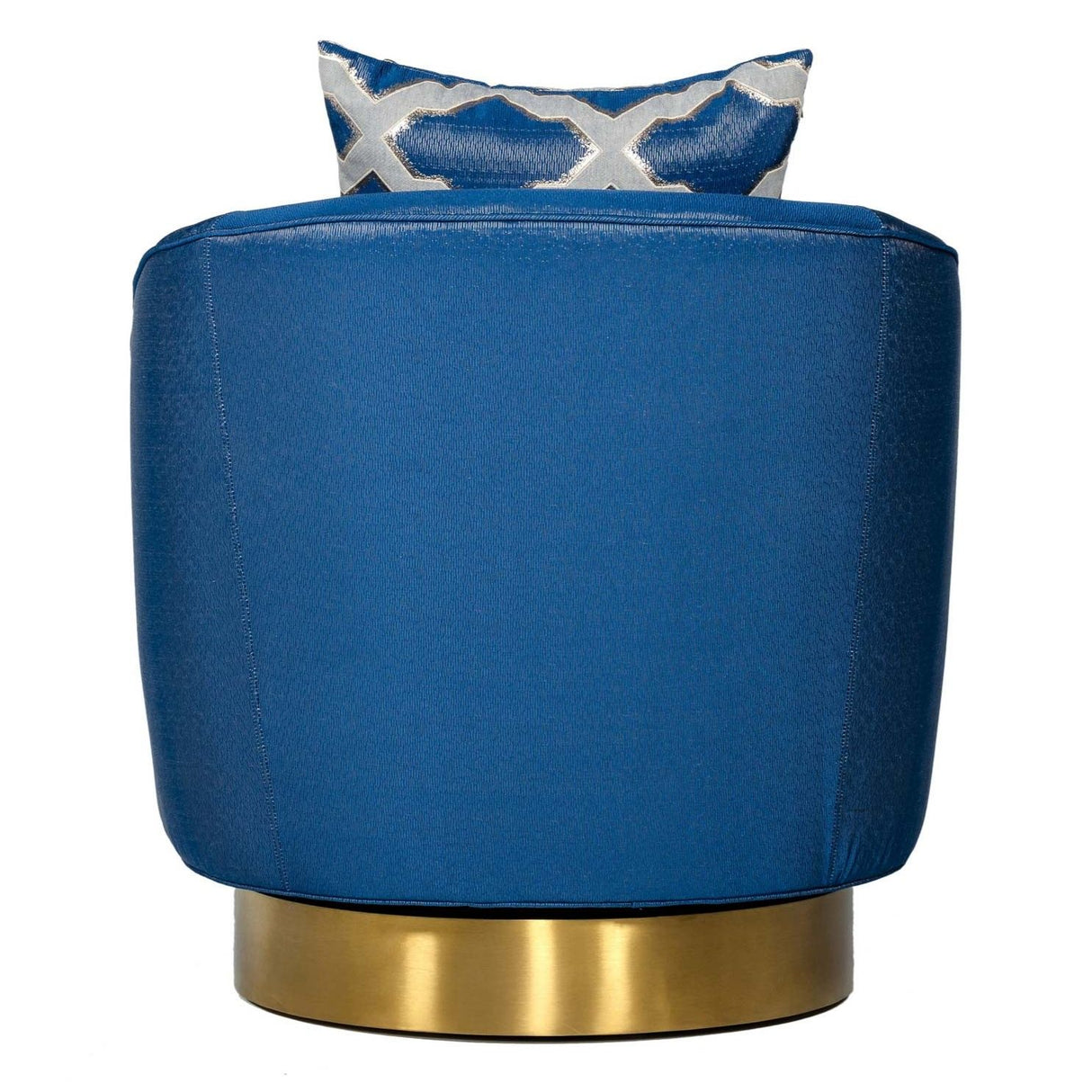 Modrest Niagra - Glam Blue and Gold Fabric Accent Chair