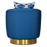 Modrest Niagra - Glam Blue and Gold Fabric Accent Chair